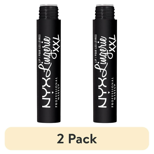 (2 pack) NYX Professional Makeup Lip Lingerie XXL Matte Liquid Lipstick, Naughty Noir