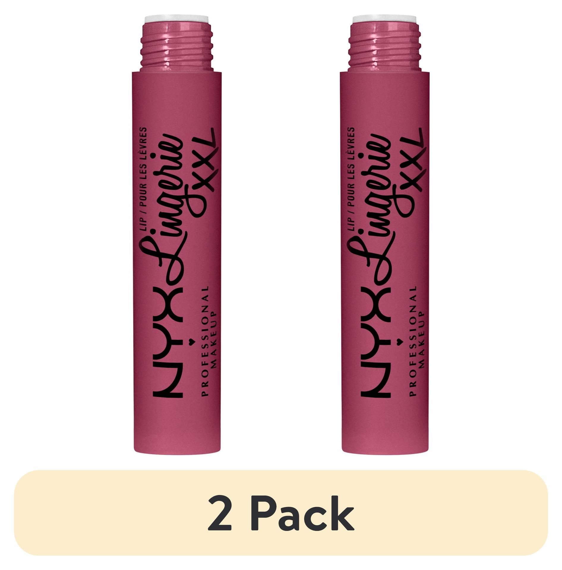 (2 pack) NYX Professional Makeup Lip Lingerie XXL Smooth Matte Liquid Lipstick, 16hr Longwear, Peek Show, 0.13 fl oz