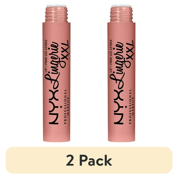 (2 pack) NYX Professional Makeup Lip Lingerie XXL Smooth Matte Liquid Lipstick, 16hr Longwear, Undressed, 0.13 fl oz