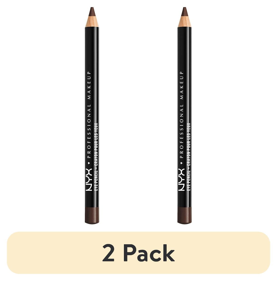 (2 pack) NYX Professional Makeup Slim Eye Pencil, Creamy longwear eyeliner, Black Brown