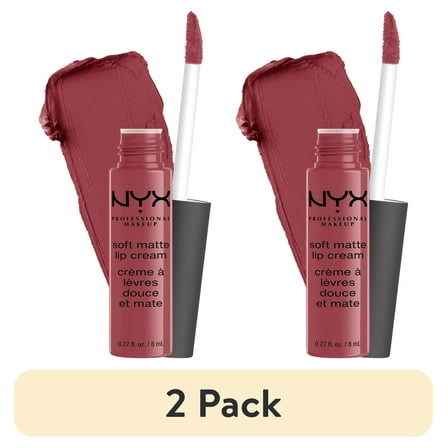 (2 pack) NYX Professional Makeup Soft Matte Lip Cream, lightweight liquid lipstick Budapest, 0.8 Oz