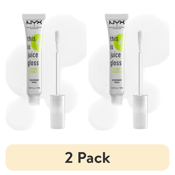 (2 pack) NYX Professional Makeup This Is Juice Gloss, Infused with Electrolytes, Coconut Chill