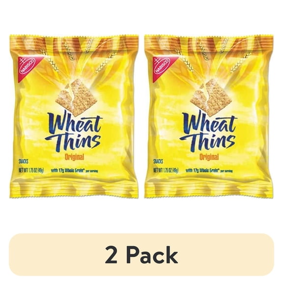(2 pack) Nabisco Wheat Thins Crackers, Original, 1.75 oz Bag, 72/Carton