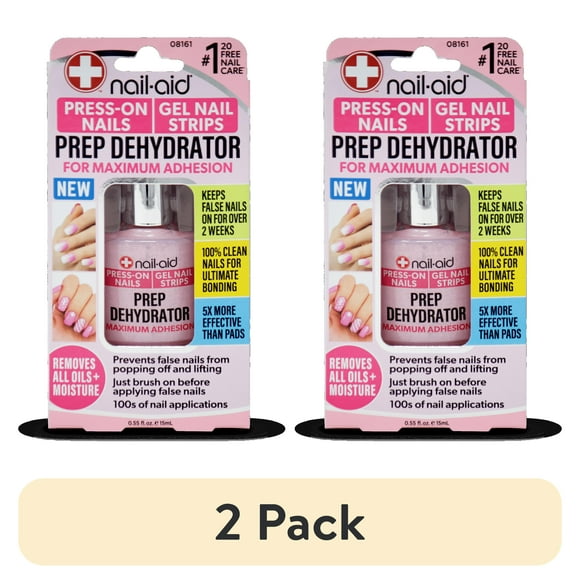(2 pack) Nail-Aid Prep Dehydrator for Pres-On Nails and Gel Nail Strips