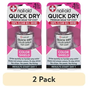 (2 pack) Nail-Aid - Quick Dry Glass Shine Top Coat