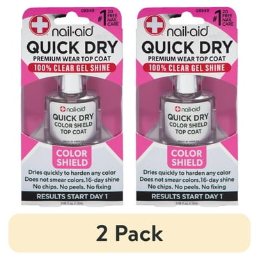 (2 pack) Nail-Aid - Quick Dry Glass Shine Top Coat