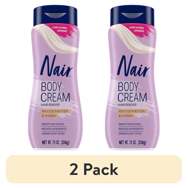 2 pack) Nair Body Cream, Hair Removal Cream with Rich Cocoa Butter