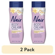 (2 pack) Nair Body Cream Hair Remover, Oat Milk & Vanilla, Body Hair Removal Cream for Women, 7.9 oz