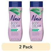 (2 pack) Nair Body Cream Hair Remover, Soothing Aloe and Water Lily, Hair Removal Cream, 7.9 oz