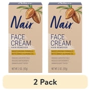 (2 pack) Nair Hair Remover Face Cream, Moisturizing Formula Hair Removal with Sweet Almond Oil, 2 oz