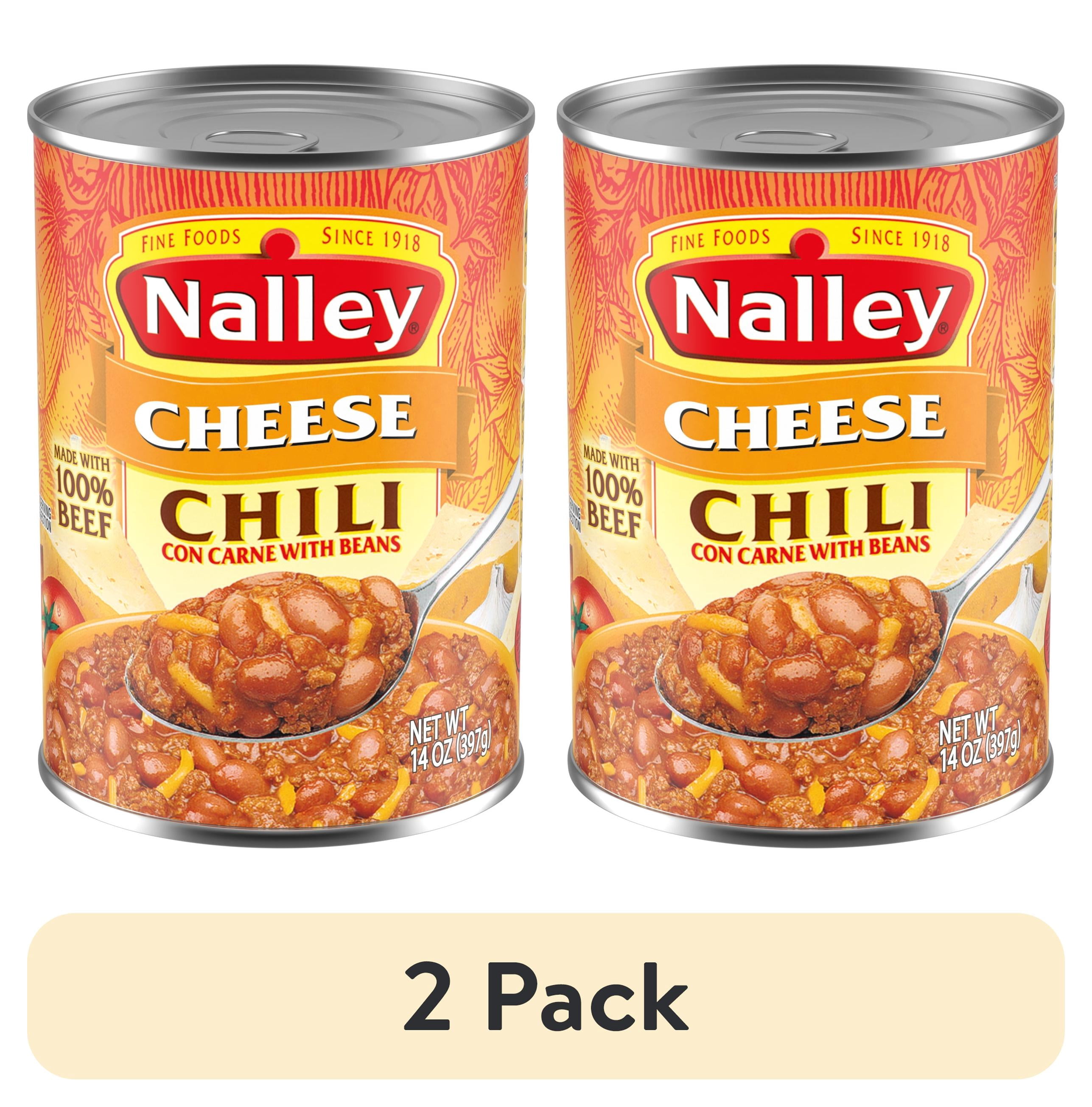 (2 pack) Nalley Chili Con Carne With Beans and Cheese, 27g Protein Per Serving, 14 oz. Can