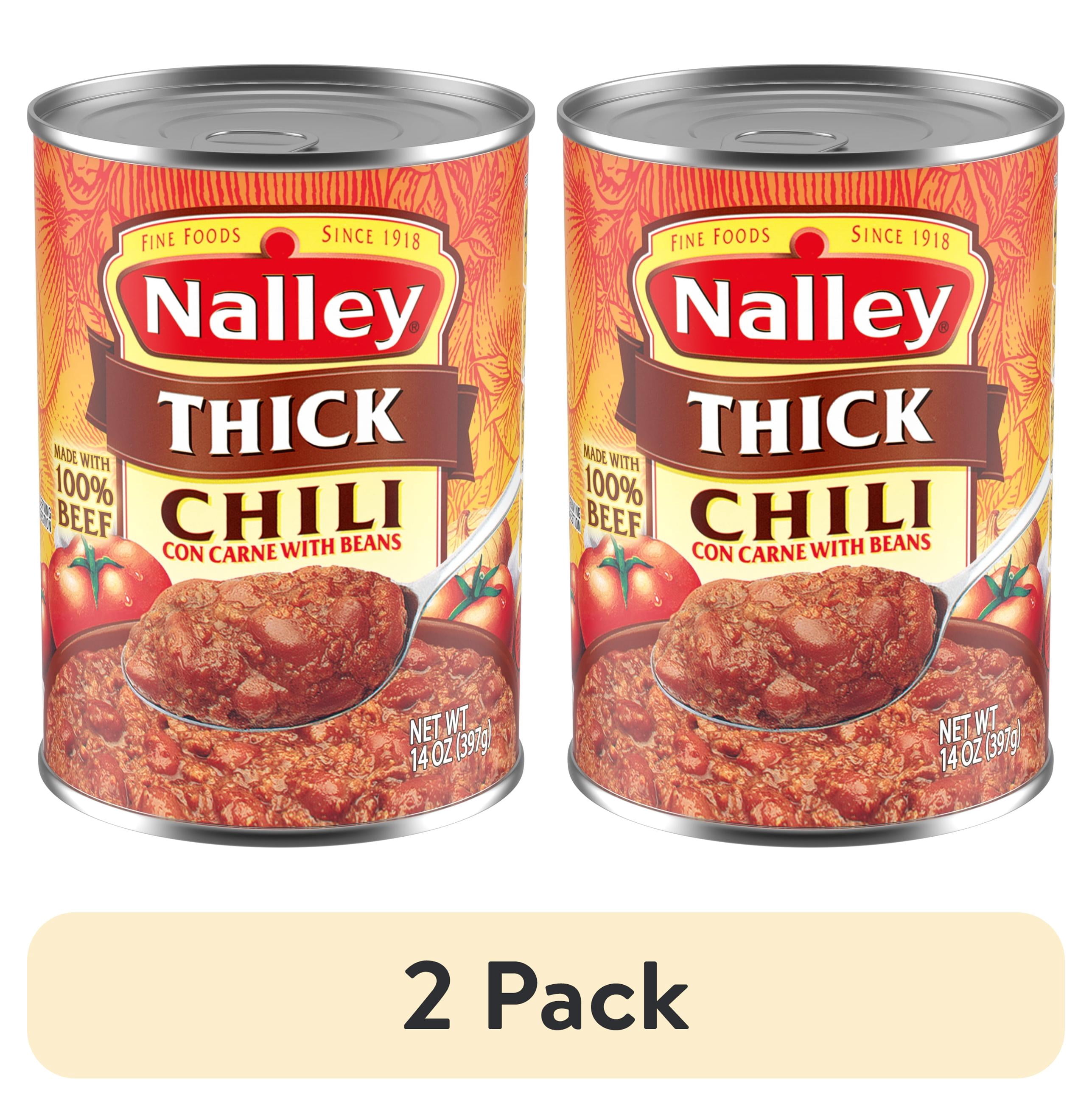 (2 pack) Nalley Thick Chili Con Carne With Beans, 17g Protein Per Serving, 14 oz. Can