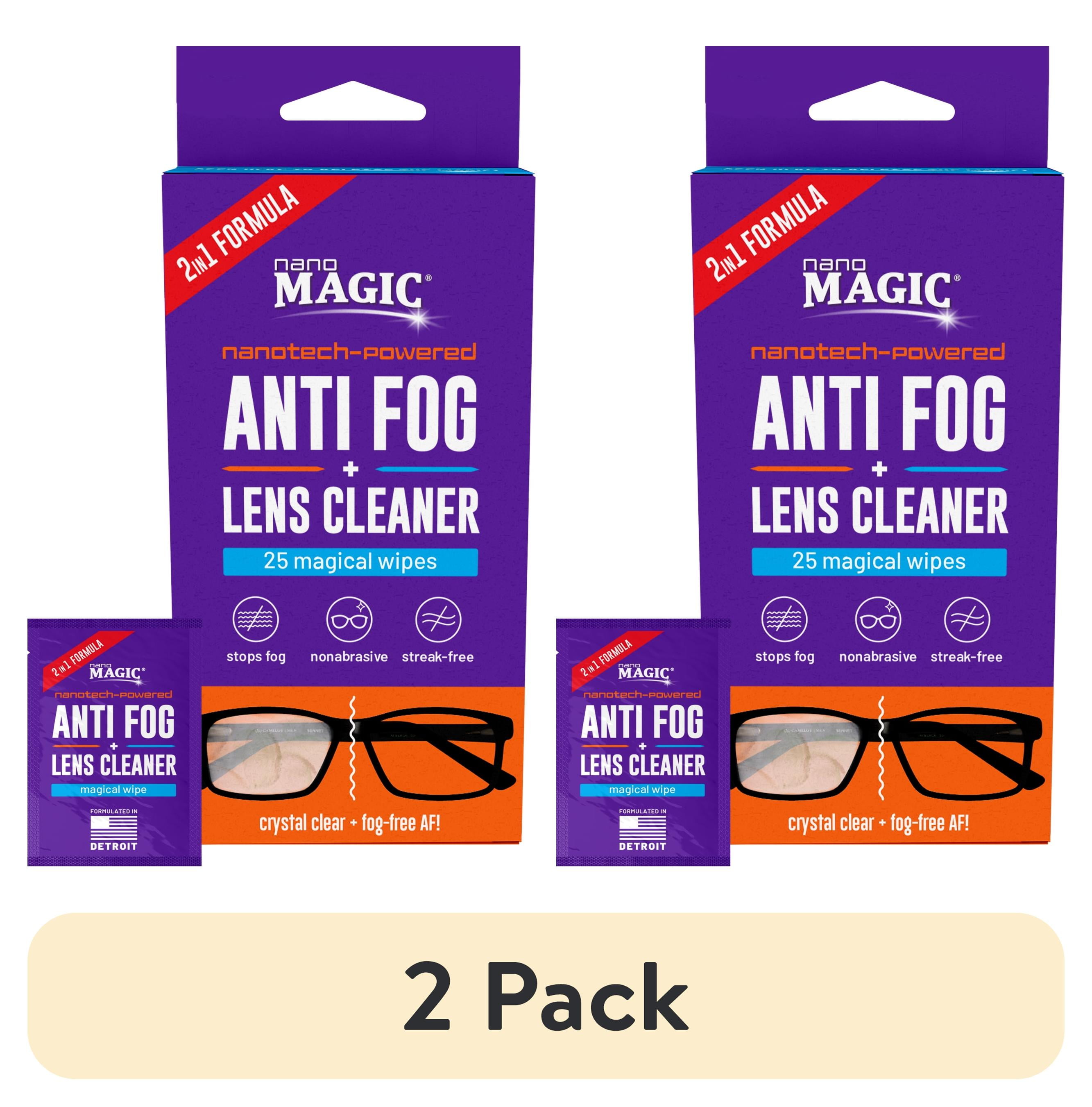 (2 pack) Nano Magic Anti-Fog and Lens Cleaner Wipes, 25-Pack, Nonabrasive, Streak-Free, Nanotech-Powered