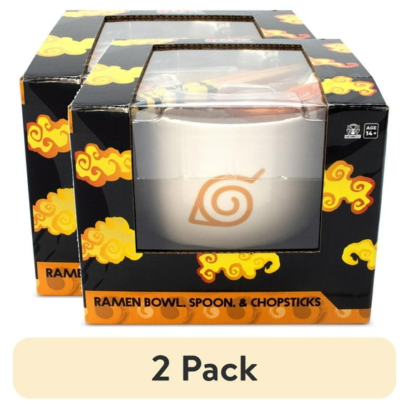 (2 pack) Naruto Ramen Bowl Bundle with Spoon and Chopsticks