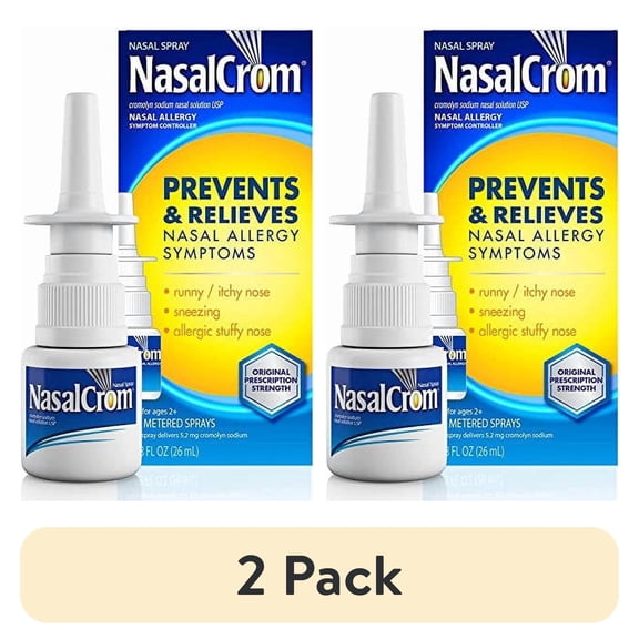 (2 pack) NasalCrom Nasal Spray Allergy Symptom Controller, 200 Metered Sprays, 0.88 FL OZ
