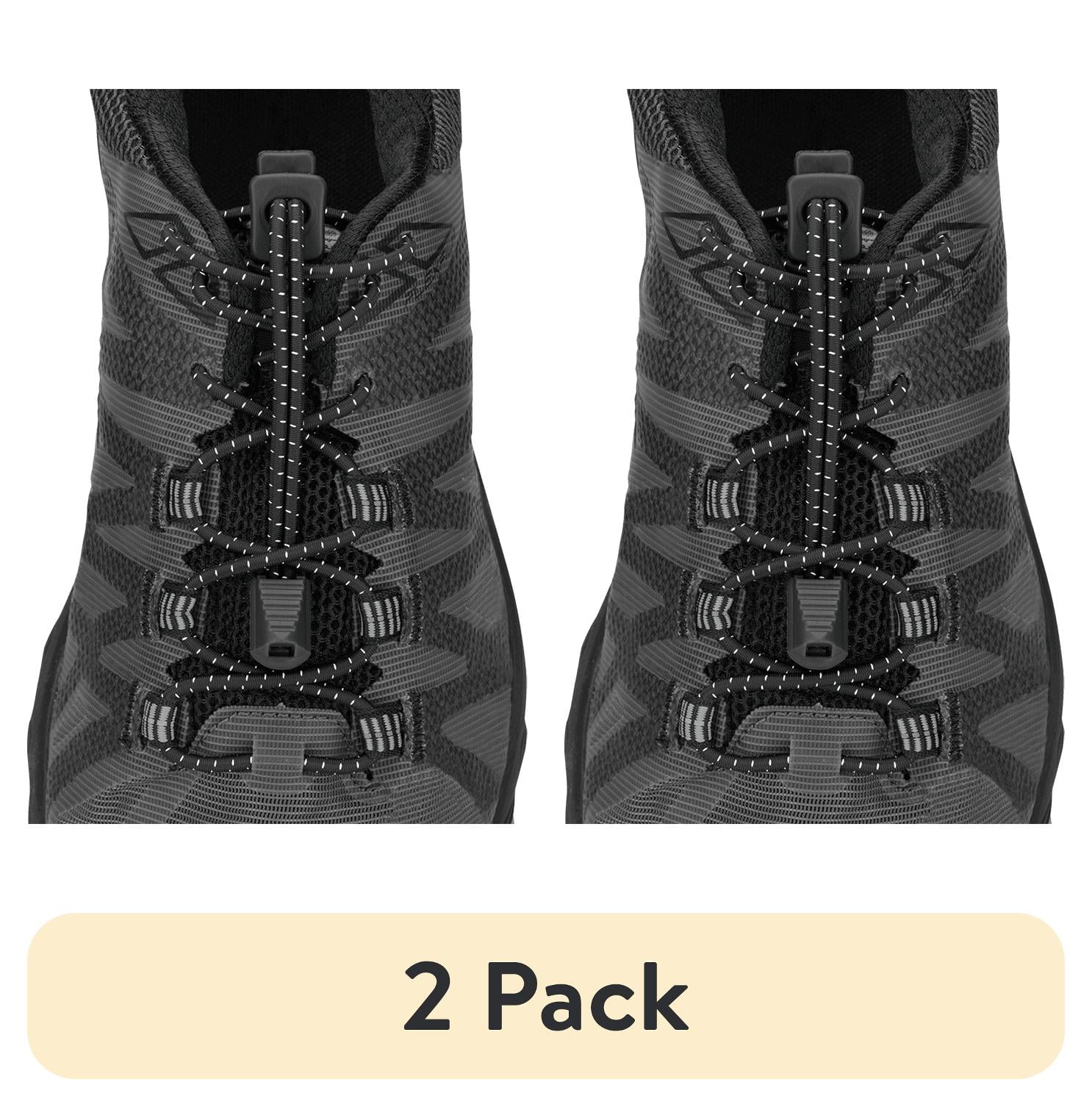 (2 pack) Nathan No Tie Runner's Laces, Black, One Size Fits Most, 2 Laces Per Pack