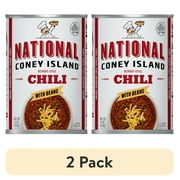 (2 pack) National Coney Island Chili With Beans, Canned Chili, 15 oz