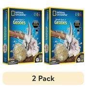 2 pack Nat Geo Break Open 2 Geodes Science Kit for Child 8 Years and up, Includes Goggles