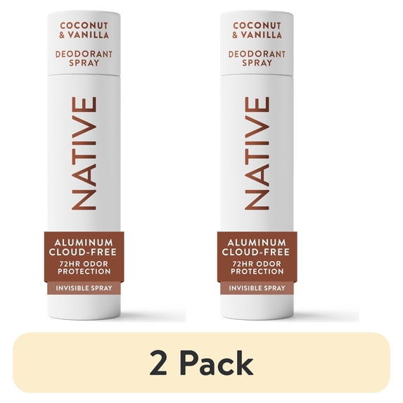 (2 pack) Native Deodorant & Body Spray, Aluminum Free, Coconut & Vanilla, for Women and Men, 3.5 oz