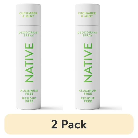 (2 pack) Native Aluminum Free Deodorant Spray For Women, 72 Hour Deodorant Spray, Cucumber & Mint, 3.5oz
