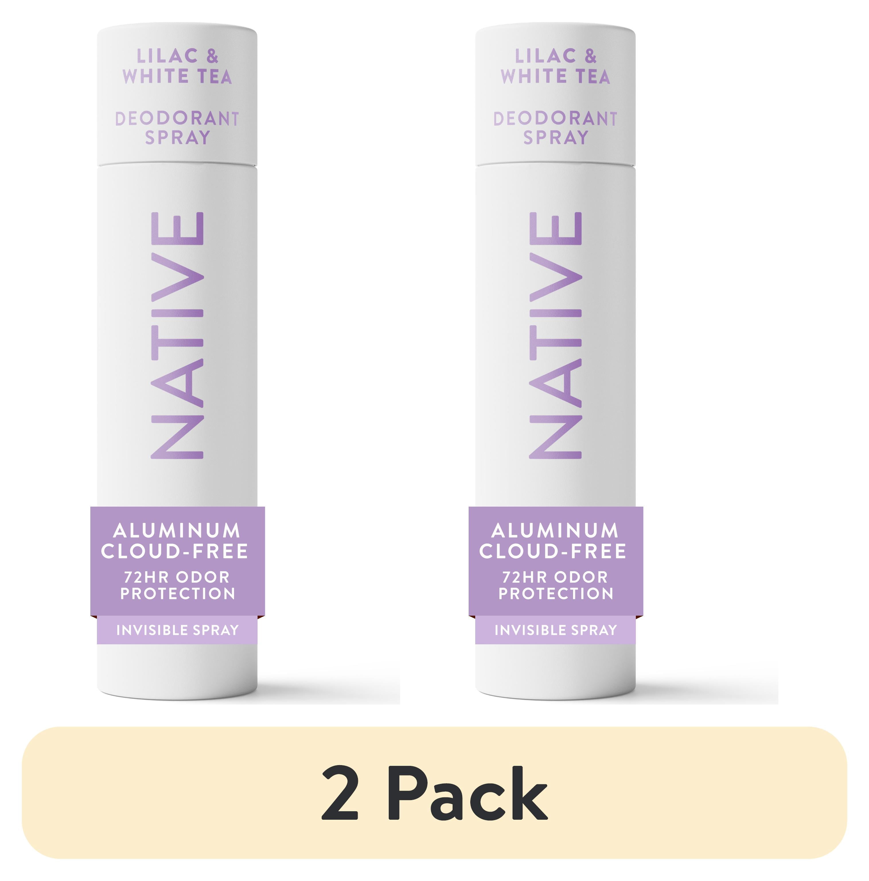 (2 pack) Native Deodorant and Body Spray, Lilac & White Tea, Aluminum-Free, for Women and Men, 3.5 oz