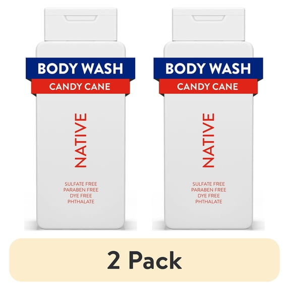 (2 pack) Native Limited Edition Candy Cane Body Wash, 18 oz