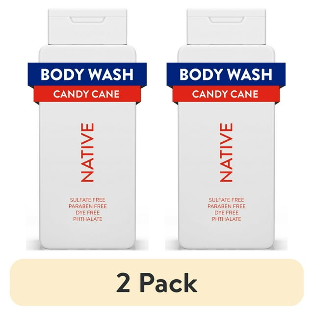 (2 pack) Native Limited Edition Candy Cane Body Wash, 18 oz