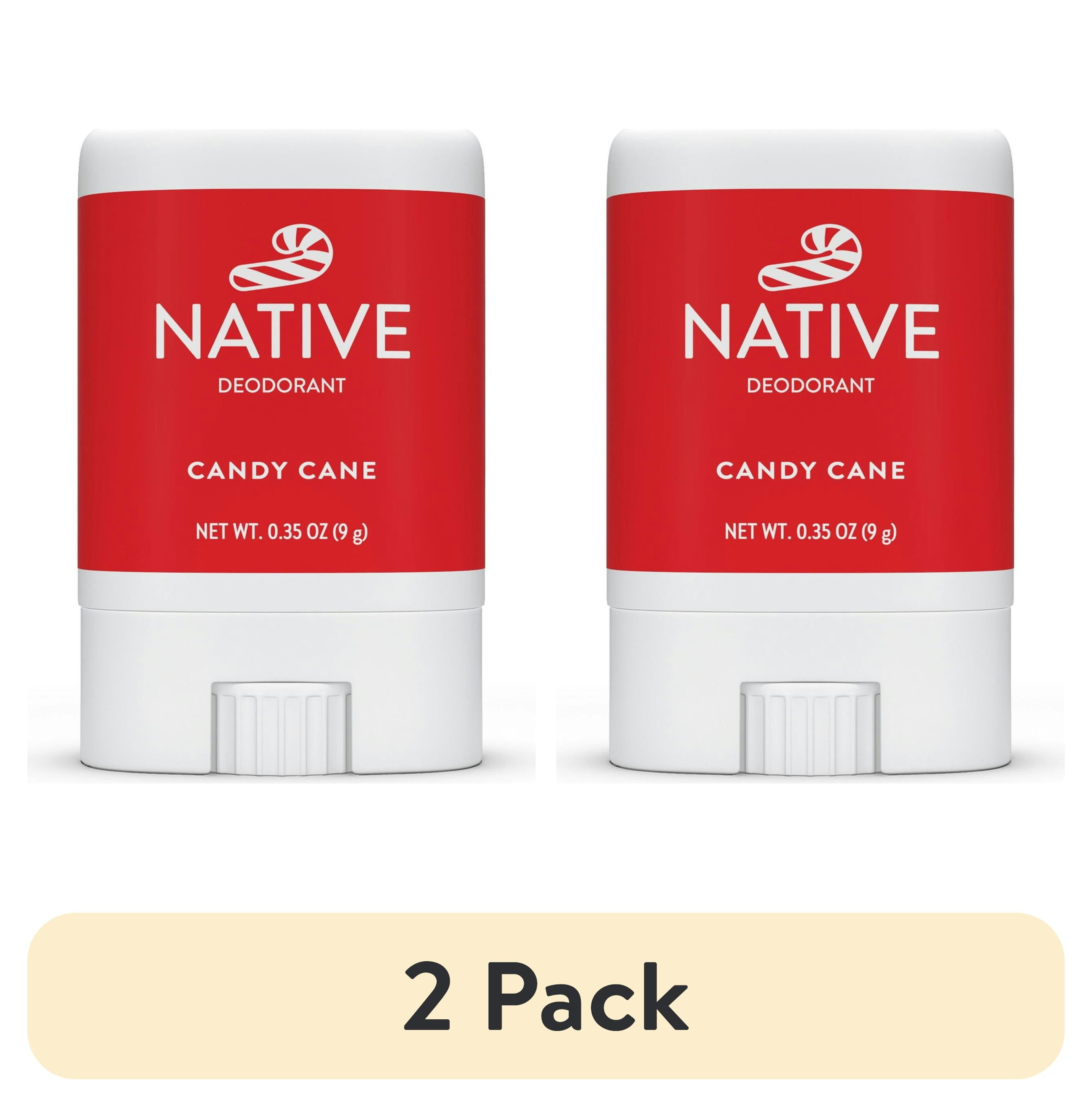 (2 pack) Native Limited Edition Candy Cane Mini Deodorant, 0.35 oz