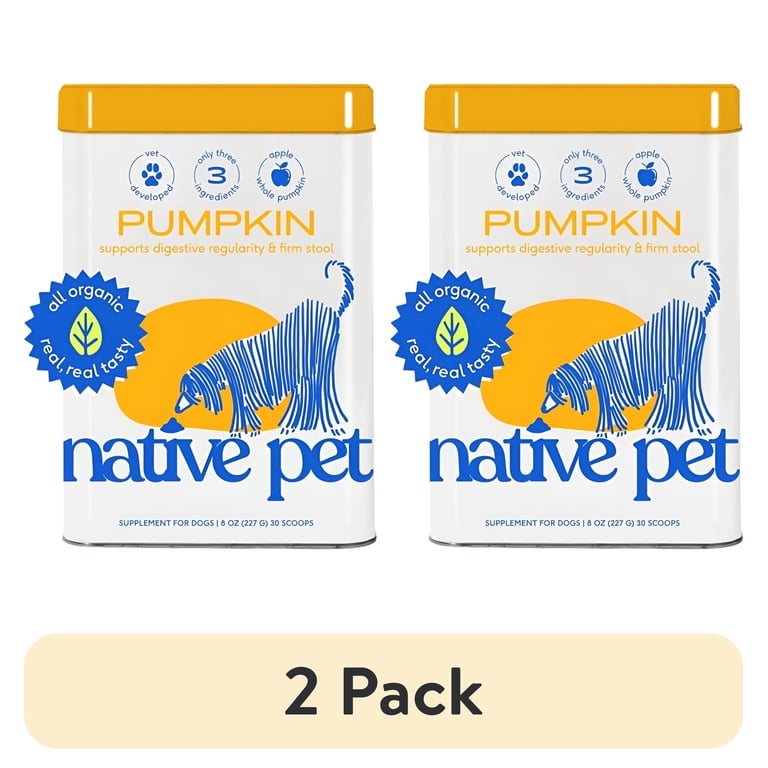 2 pack) Native Pet Organic Pumpkin for Dogs (8 oz) - All-Natural