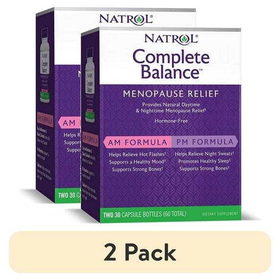 (2 pack) Natrol Complete Balance For Menopause AM&PM Capsules, 30 Ct