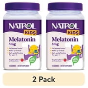 2 pack Natrol  Kids Melatonin, Sleep Gummies for Children, Raspberry Flavor, 1mg, 140 Count