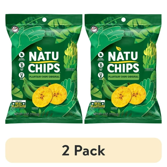 (2 pack) NatuChips Plantain Original Snacks, 4 oz
