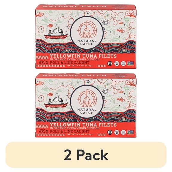 (2 pack) Natural Catch Yellowfin Tuna in Organic Extra Virgin Olive Oil 4.4 oz