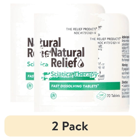 (2 pack) Natural Relief, Sciatica Therapy® Fast Dissolving Tablets, 70 count