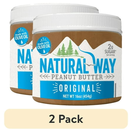 (2 pack) Natural Way Light Crunch Peanut Butter Made with Olive Oil, 16 oz