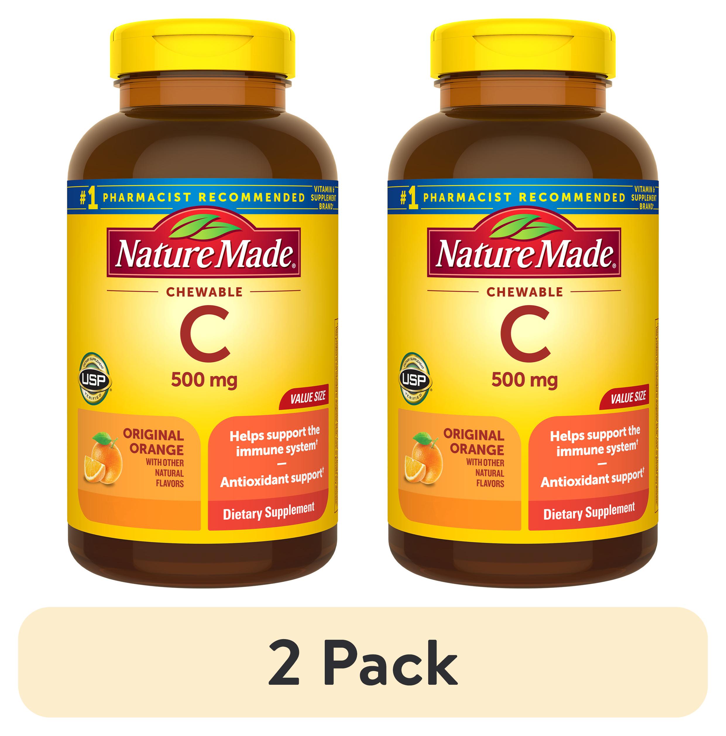 (2 pack) Nature Made Chewable Vitamin C 500 mg Tablets, Dietary Supplement for Immune Support, 150 Ct