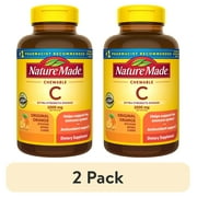 2 pack Nature Made Extra Strength Dosage Vitamin C Chewable Tablets, 1000 mg, Original Orange, 90 Count