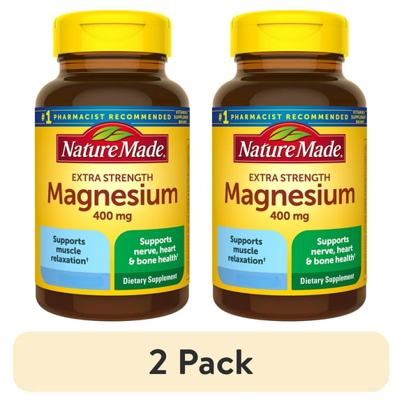 (2 pack) Nature Made Extra Strength Magnesium Oxide 400 mg Softgels, for Nerve and Bone Health, 60 Ct