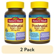 (2 pack) Nature Made Postnatal Multivitamin + DHA 200mg, Postnatal Vitamins for Breastfeeding Moms, 60 Ct