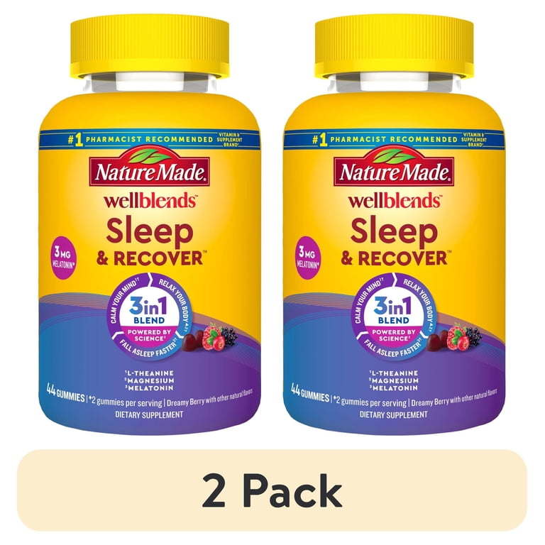 2 pack) Nature Made Wellblends Sleep & Recover Gummies, Sleep Aid
