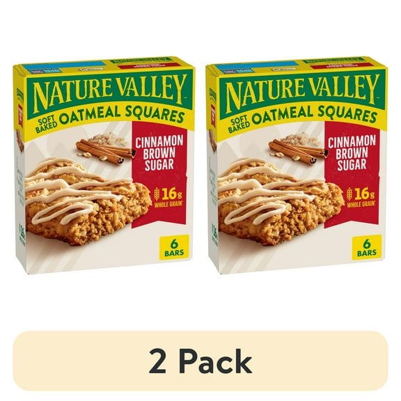 Nature Valley Soft-Baked Oatmeal Squares, Cinnamon Brown Sugar, 6 ct, 7.44 OZ