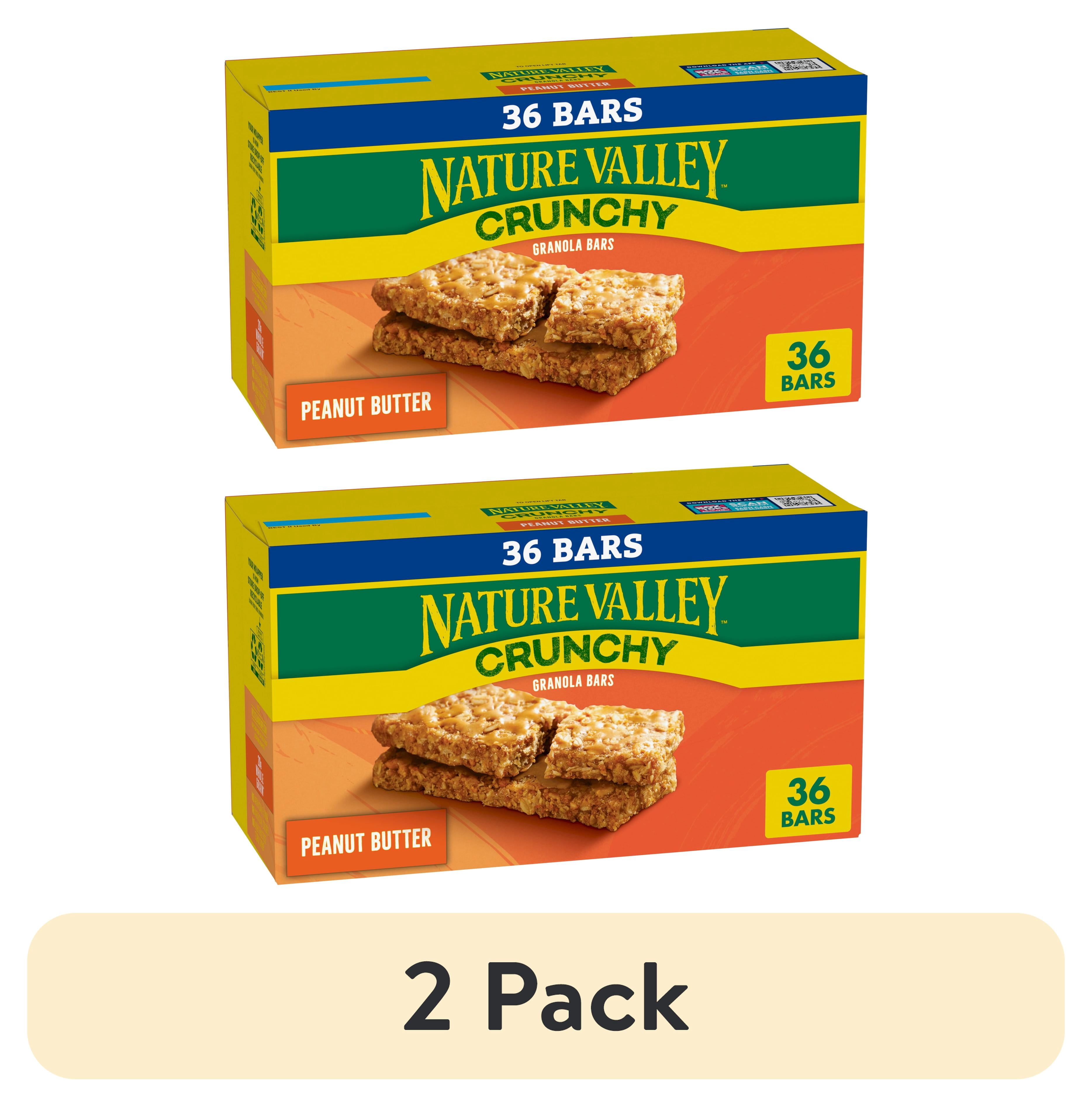 (2 pack) Nature Valley Crunchy Granola Bars, Peanut Butter, 36 Bars 26.82 OZ (18 Pouches)