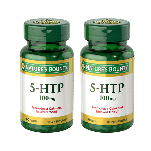 (2 pack) 5-Htp L-5-Hydroxytryptophan Capsules 100 Mg By Natures Bounty - 60 Capsules