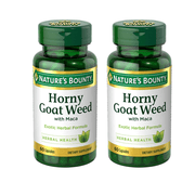 2 pack Natures Bounty Horny Goat Weed, Maca Caps, Supports Mens Vitality, 60 Ct