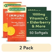 2 pack Natures Bounty Immune 24 Hour Vitamin C, D3 & Zinc for Immune Support, 1000 mg Softgels, 50 Count