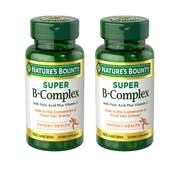 2 pack Natures Bounty Super B-Complex + Vitamin C Tablets for Energy Metabolism, 150 Ct