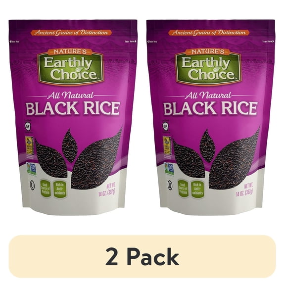 (2 pack) Nature's Earthly Choice All Natural Black Rice Gluten Free -- 14 oz