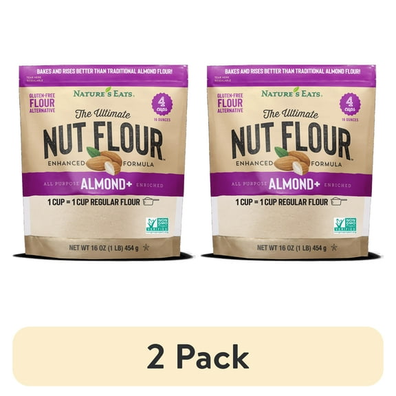 (2 pack) Natures Eats Ultimate Almond+ Flour Blend, Gluten-Free, 16 oz