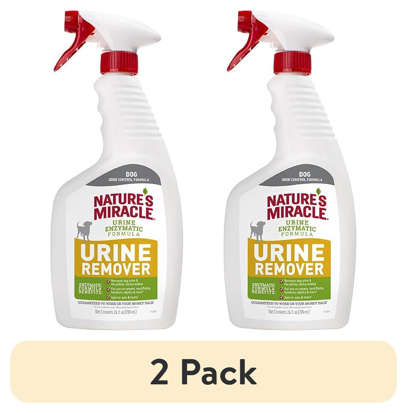 (2 pack) Nature’s Miracle Dog Urine Remover Enzymatic Formula, for Carpet, Hard Floors, Fabric and Furniture, 24 oz.