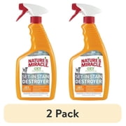 2 pack Nature s Miracle Oxy Formula Set-In Stain Destroyer for Dogs, Orange Scent, 24 oz